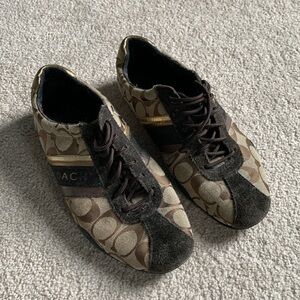 Coach Women's Katelyn Brown Signature Canvas Shoes Size 6.5